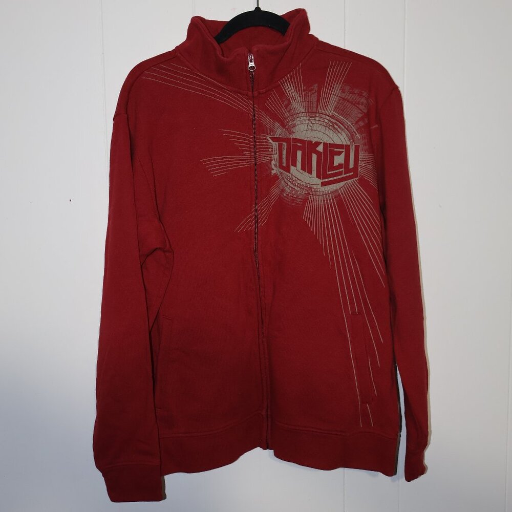 Vintage Oakley‎ Red Full Zip Sweatshirt Graphic – Men’s L